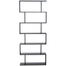 Libreria Design Moderno in Legno con 6 Ripiani Nero 80x23x192 cm 