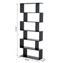 Libreria Design Moderno in Legno con 6 Ripiani Nero 80x23x192 cm 