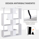 Mobile a Scaffali Libreria 5 Livelli in Legno Bianco 120x28.6x160 cm 