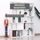 Mobile a Scaffali Libreria 5 Livelli in Legno Bianco 120x28.6x160 cm 