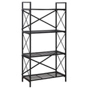 Libreria Scaffale Versatile a 4 Ripiani Stile Industriale Nero 80x40x160 cm 