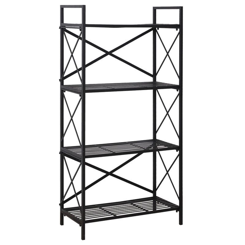Libreria Scaffale Versatile a 4 Ripiani Stile Industriale Nero 80x40x160 cm 