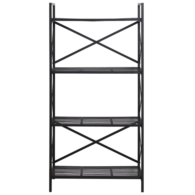 Libreria Scaffale Versatile a 4 Ripiani Stile Industriale Nero 80x40x160 cm 