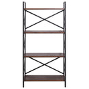 Libreria Scaffalatura a 4 Ripiani in Acciaio e Legno 80x40x160 cm 