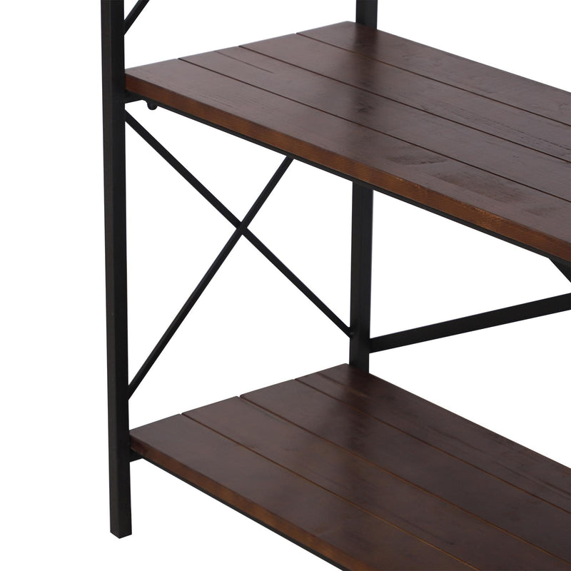 Libreria Scaffalatura a 4 Ripiani in Acciaio e Legno 80x40x160 cm 