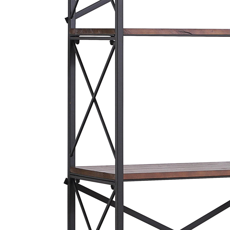 Libreria Scaffalatura a 4 Ripiani in Acciaio e Legno 80x40x160 cm 