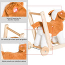 Cane Cavalcabile per Bambini con Suoni in Legno e Peluche 