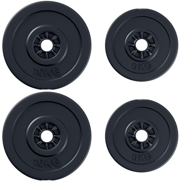 prezzo Lot de 4 plaques de poids pour total barbell 30KG - 2x5kg et 2x10kg
