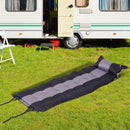 Materassino Gonfiabile da Campeggio con Cuscino in PVC Nero e Grigio 191x63x5 cm 