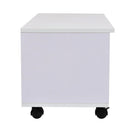 Mobile TV DVD in Legno con Ruote Cassetti 80x35x35 cm Bianco 