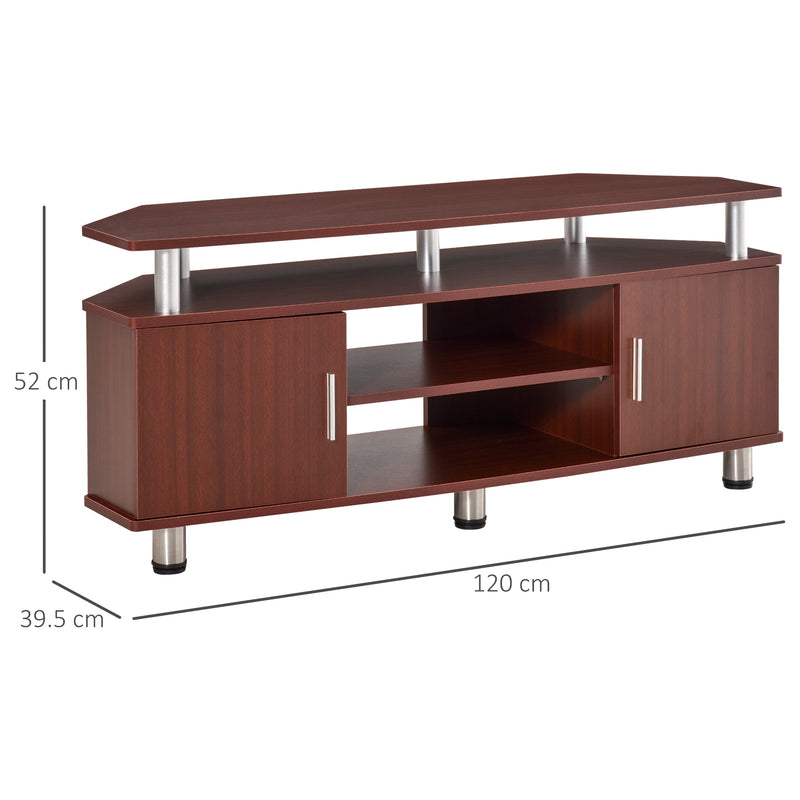 Mobile TV Classico in Legno con 2 ripiani Marrone 120x39.5x52 cm 