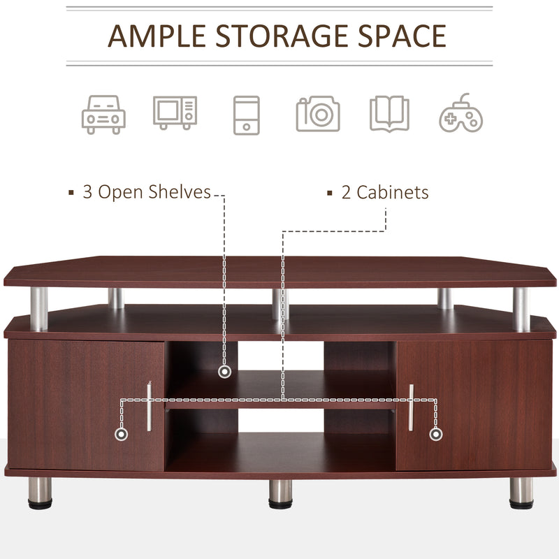 Mobile TV Classico in Legno con 2 ripiani Marrone 120x39.5x52 cm 