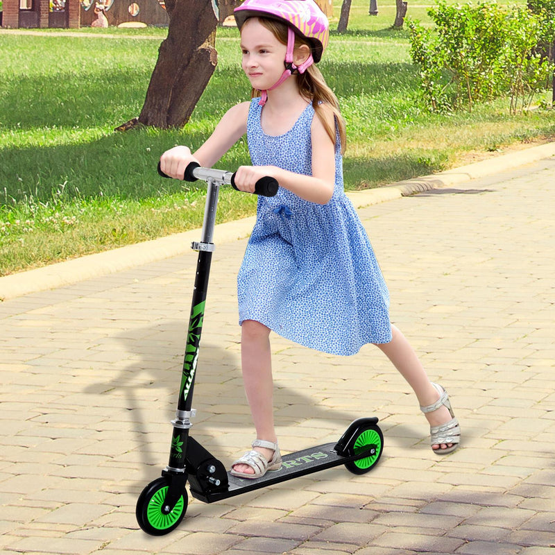 Monopattino per Bambini Pieghevole in Alluminio Nero e Verde 