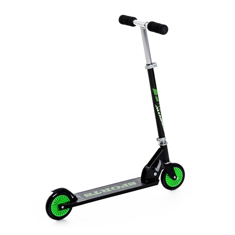 Monopattino per Bambini Pieghevole in Alluminio Nero e Verde 