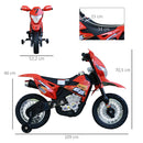 Moto Cross Elettrica per Bambini 6V Rossa 