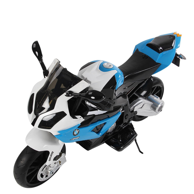 Moto Elettrica per Bambini 12V con Licenza BMW RR Nero e Blu