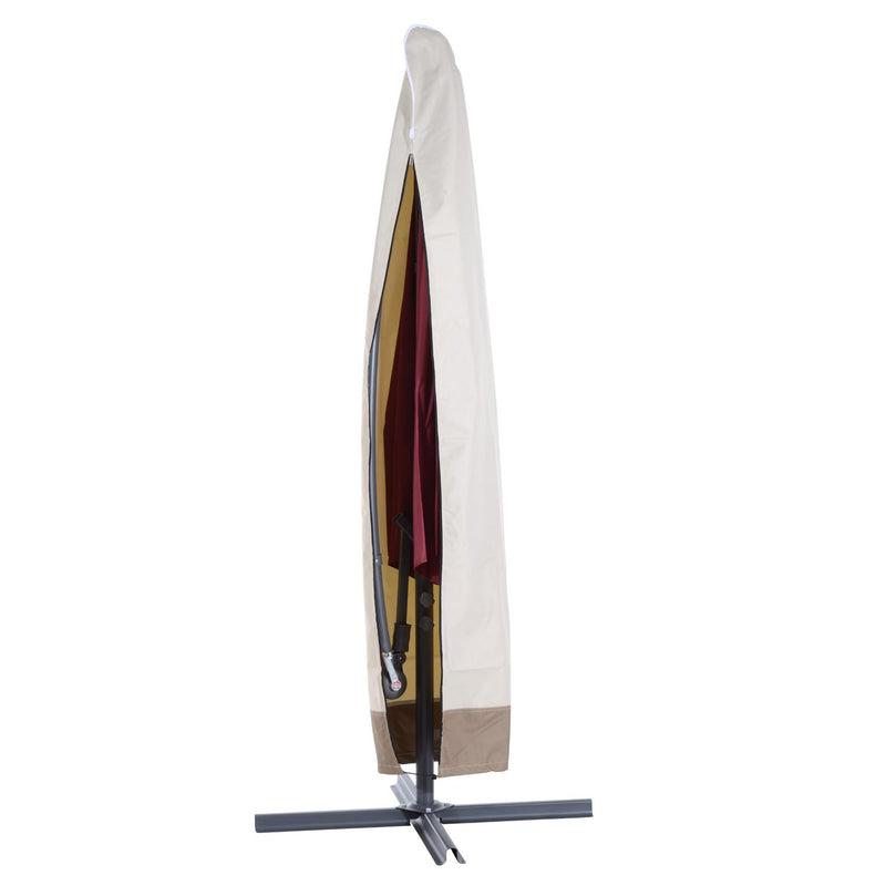 Copertura Ombrellone da Giardino Impermeabile Crema marrone Ø56x220 cm 