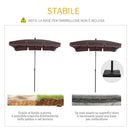 Ombrellone da Giardino 2x1.25 m Palo Ø28 mm in Alluminio Inclinabile Marrone 