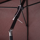 Ombrellone da Giardino 2x1.25 m Palo Ø28 mm in Alluminio Inclinabile Marrone 