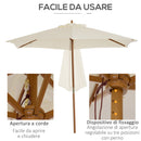 Ombrellone da Giardino 2.5x2.5 m Palo Ø38 mm in Legno Crema 