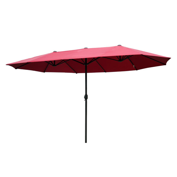 Parasol de jardin 4,6x2,4 cm Mât Ø48 mm en Acier Bordeaux sconto