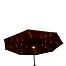 Ombrellone da Giardino Ø2.74 m Palo Ø38 mm in Acciaio con LED Marrone 