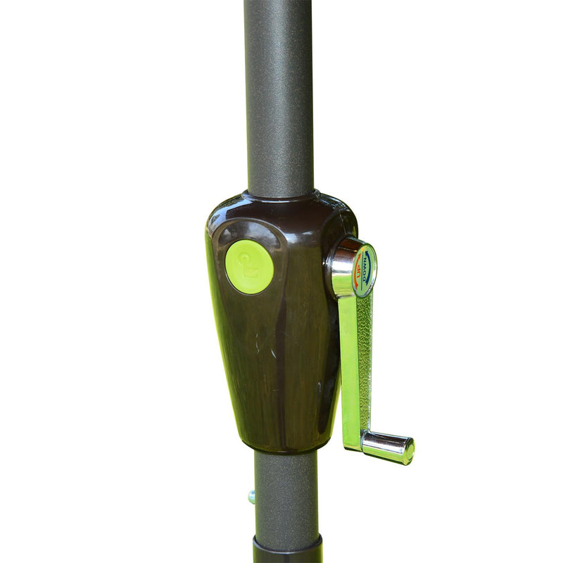 Ombrellone da Giardino Ø2.74 m Palo Ø38 mm in Acciaio con LED Marrone 