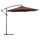 Parasol de Jardin Métal Décentralisé Ø3 m Inclinable Café