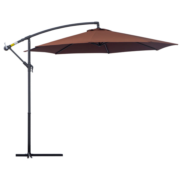 Parasol de Jardin Métal Décentralisé Ø3 m Inclinable Café prezzo