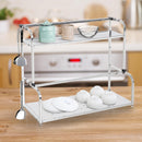 Scaffale in Acciaio da Cucina a 2 Ripiani 50x22x42 cm