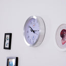 Orologio da Parete Movimento Silenzioso con Termometro e Barometro Argento Ø24.8x4.2 cm 