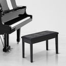 Panca Sgabello per Pianoforte con Vano Portaoggetti Nero 