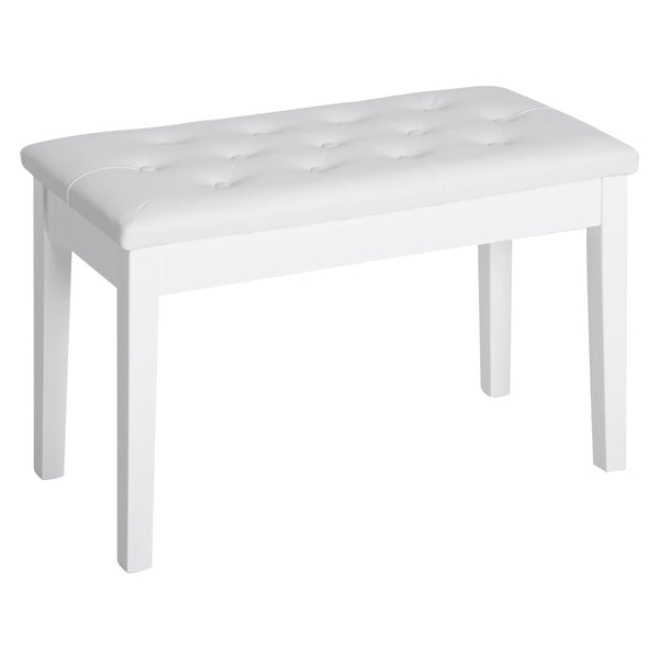 Banc de tabouret de piano avec compartiment de rangement en simili cuir et bois 76x36x50 cm Blanc prezzo