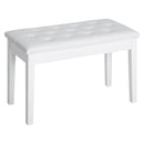 Panca Sgabello Pianoforte con Vano Portaoggetti in Similpelle e Legno 76x36x50 cm Bianco 