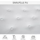 Panca Sgabello Pianoforte con Vano Portaoggetti in Similpelle e Legno 76x36x50 cm Bianco 