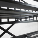 Panchina da Giardino 2 Posti in Ferro Battuto a Strisce Nero 