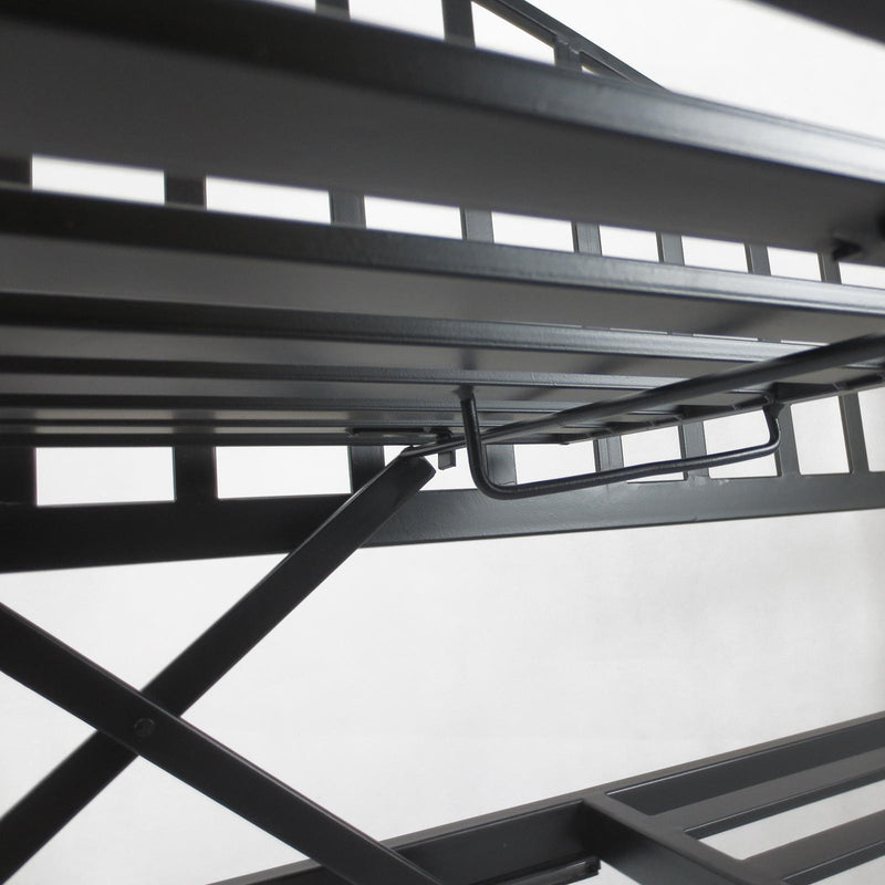 Panchina da Giardino 2 Posti in Ferro Battuto a Strisce Nero 