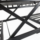 Panchina da Giardino 2 Posti in Ferro Battuto a Strisce Nero 