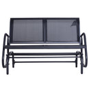 Panchina Dondolo da Giardino 2 Posti in Metallo Grigio 123x70x87 cm 