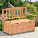 Panchina da Giardino 2 Posti con Vano Contenitore in Legno 112x58x84 cm 