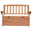 Panchina da Giardino 2 Posti con Vano Contenitore in Legno 112x58x84 cm 