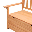 Panchina da Giardino 2 Posti con Vano Contenitore in Legno 112x58x84 cm 