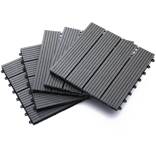 Sol d'extérieur Carreaux de jardin à emboîtement 11 carreaux 30x30x2,2 cm Gris prezzo