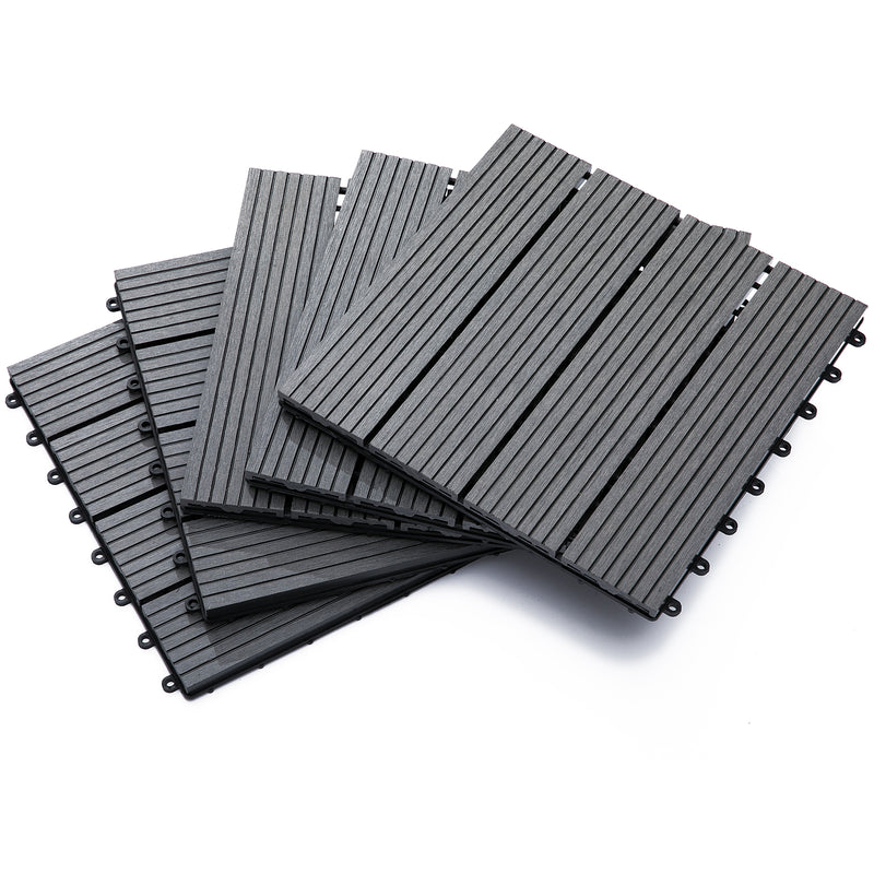 Pavimentazione da Esterno Incastrabile Piastrelle da Giardino 11 Mattonelle 30x30x2.2 cm Grigio 