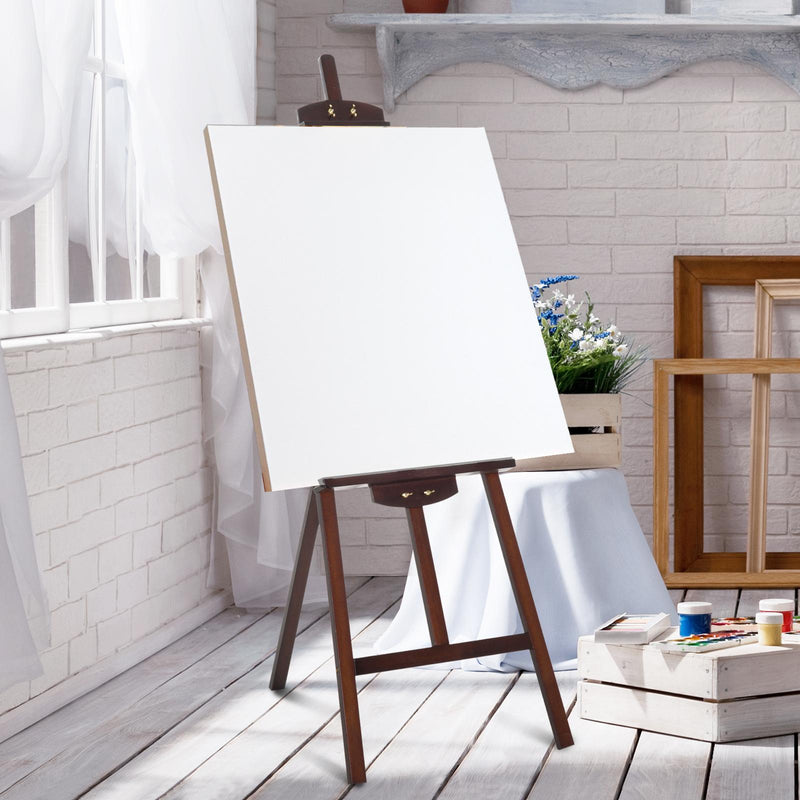Cavalletto per Pittura in Legno Altezza e Inclinazione Regolabili Marrone 46x60x140 cm 