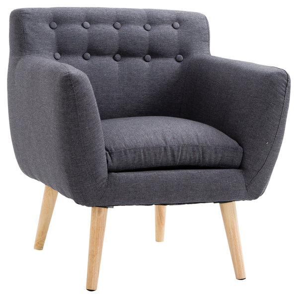 sconto Fauteuil de style nordique en tissu gris foncé 68x58,5x76 cm