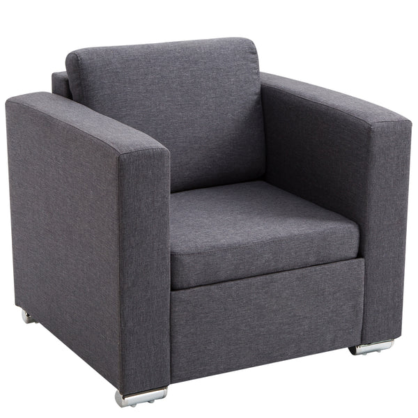 prezzo Fauteuil moderne avec revêtement en tissu gris foncé 81x73x78 cm