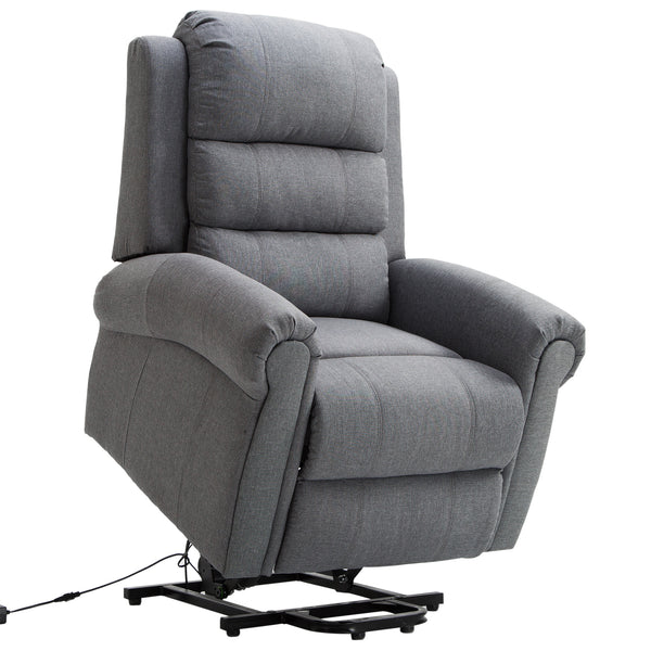 acquista Fauteuil Relax pour Lever et Masser Chauffant en Tissu de Lin Gris