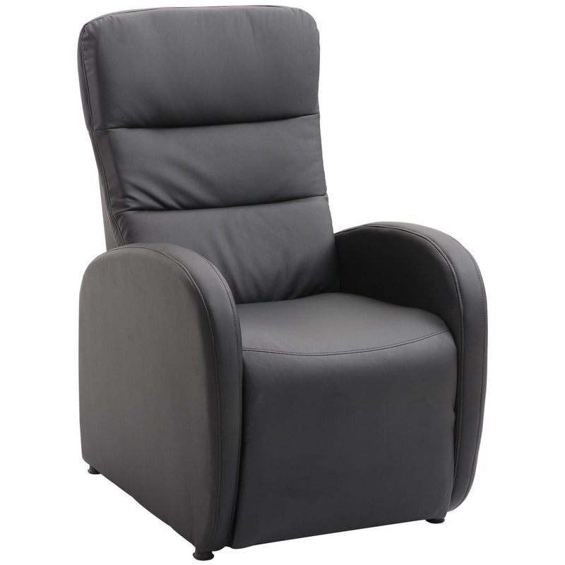 Poltrona Relax Reclinabile con Poggiapiedi Nero 