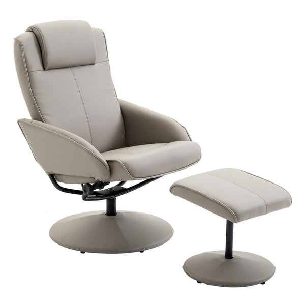 Fauteuil inclinable Relax avec repose-pieds en similicuir gris online
